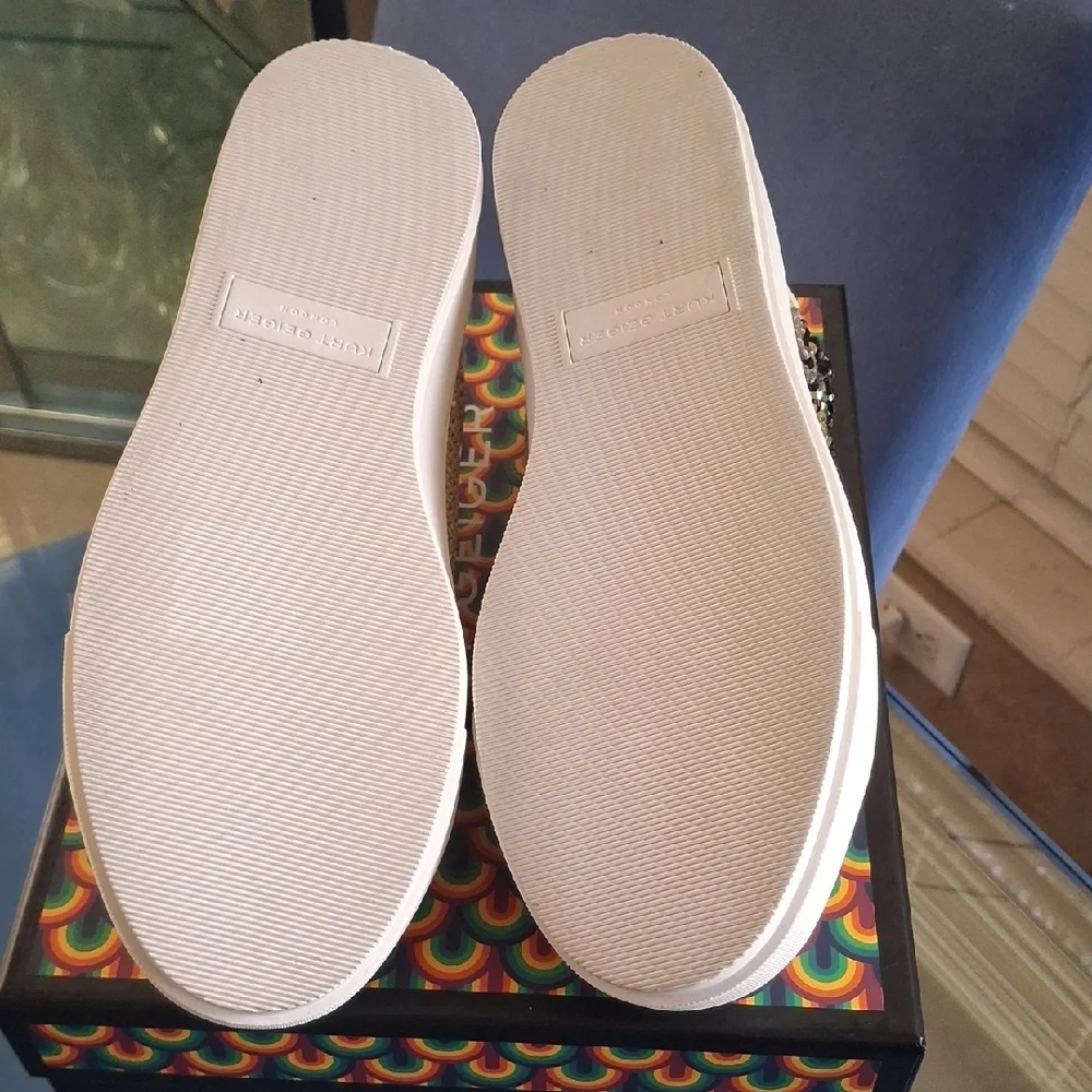 Kurt Geiger Cream Lace-Up Sneakers - Picture 4 of 5